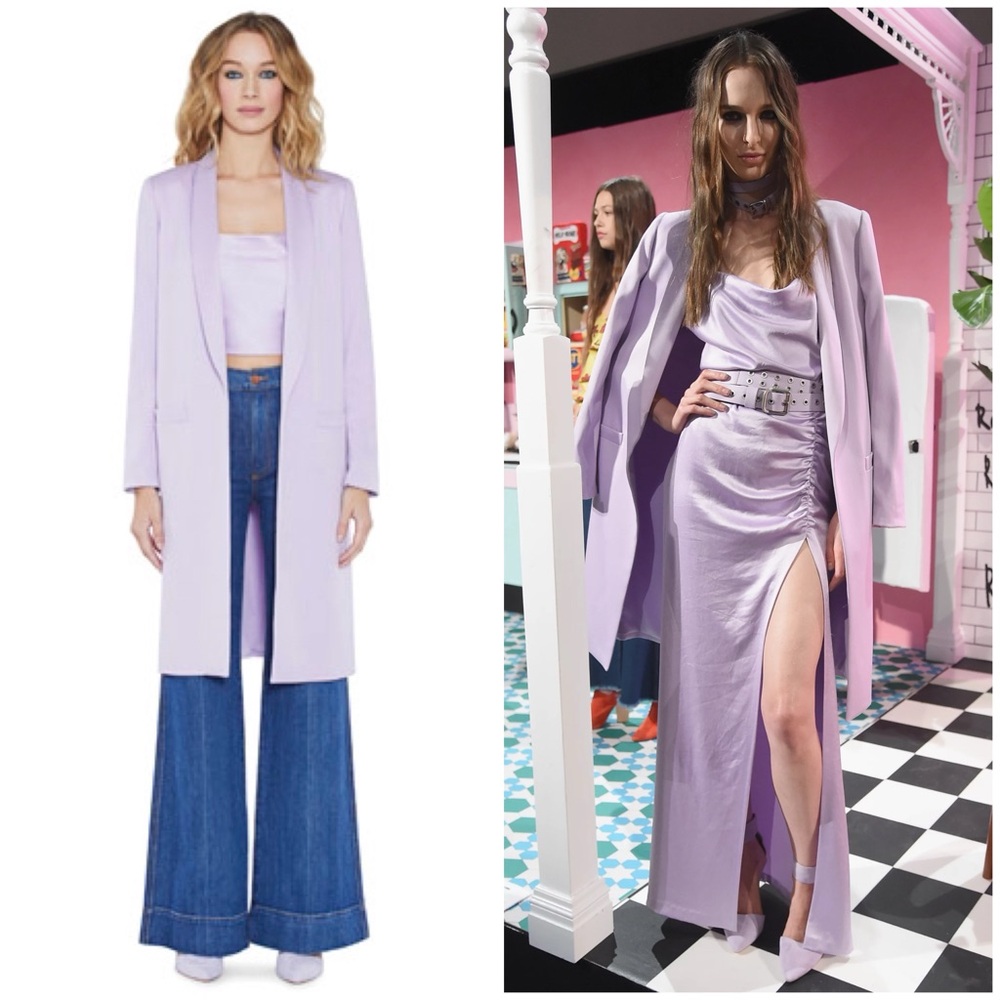 ALICE + OLIVIA Kylie Long Easy Shawl Collar Jacket